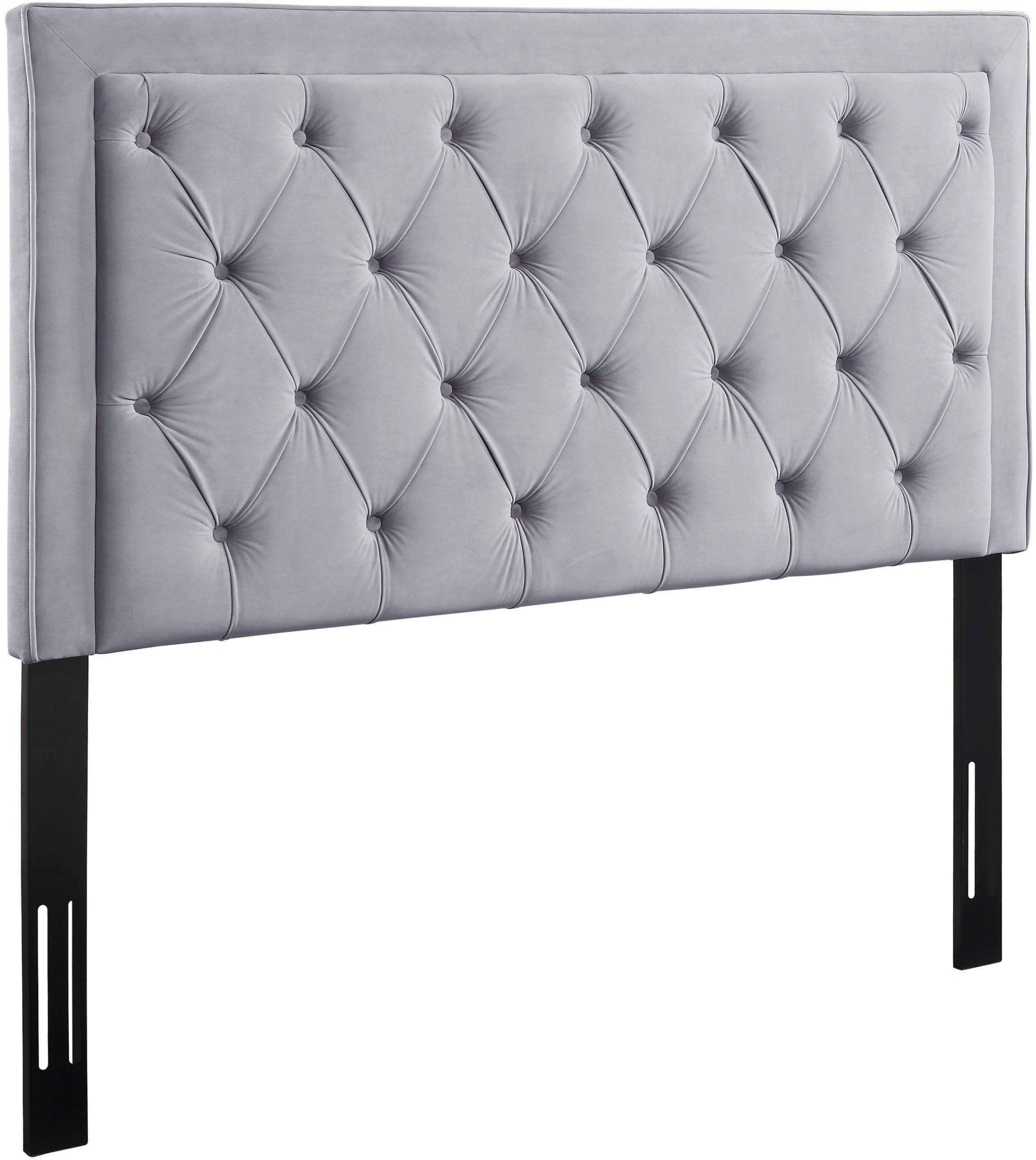 Nacht Grey Velvet Queen Platform Headboard from TOV Coleman Furniture