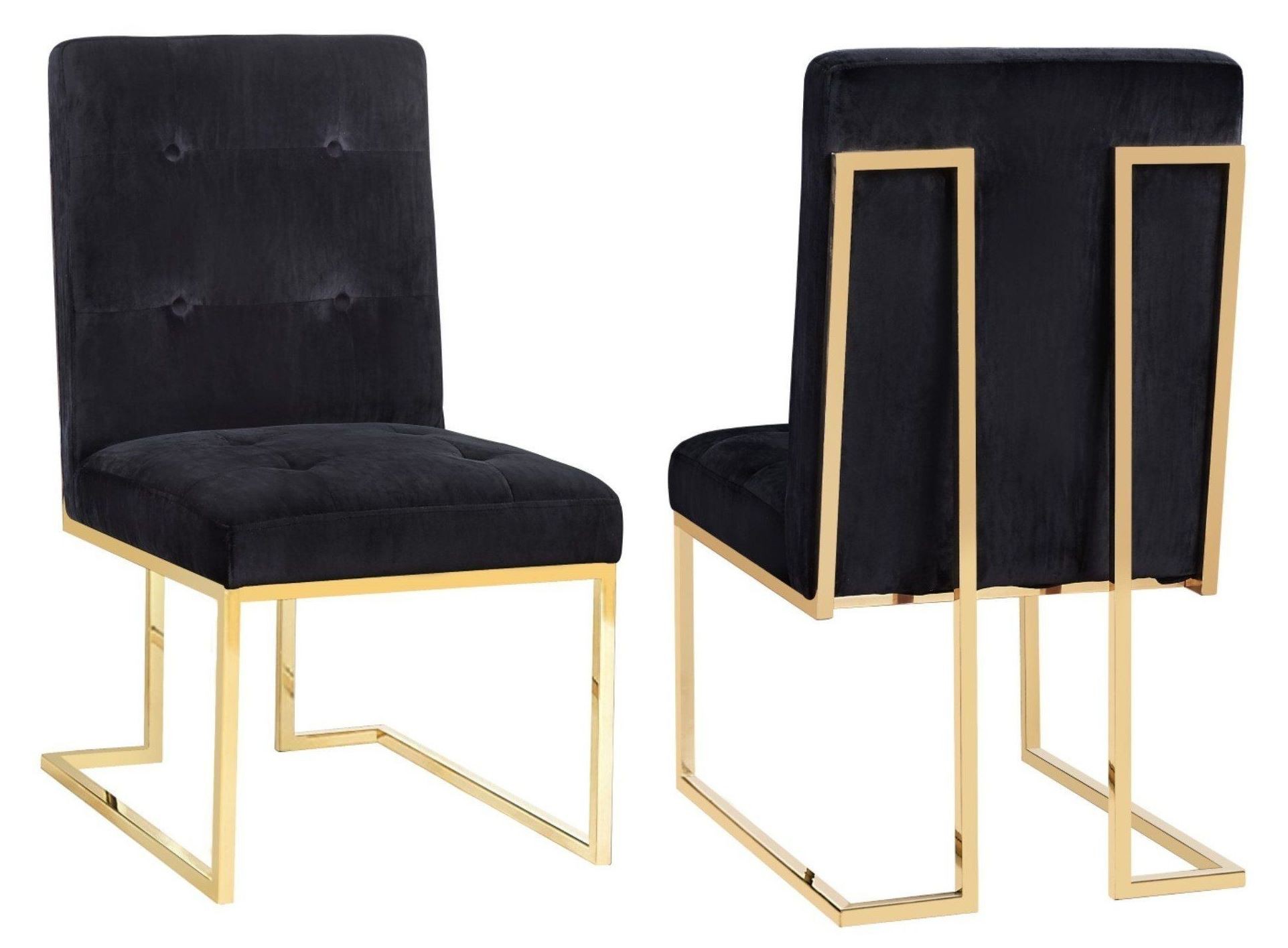 Akiko Black Velvet Chair Set of 2 from TOV Coleman Furniture