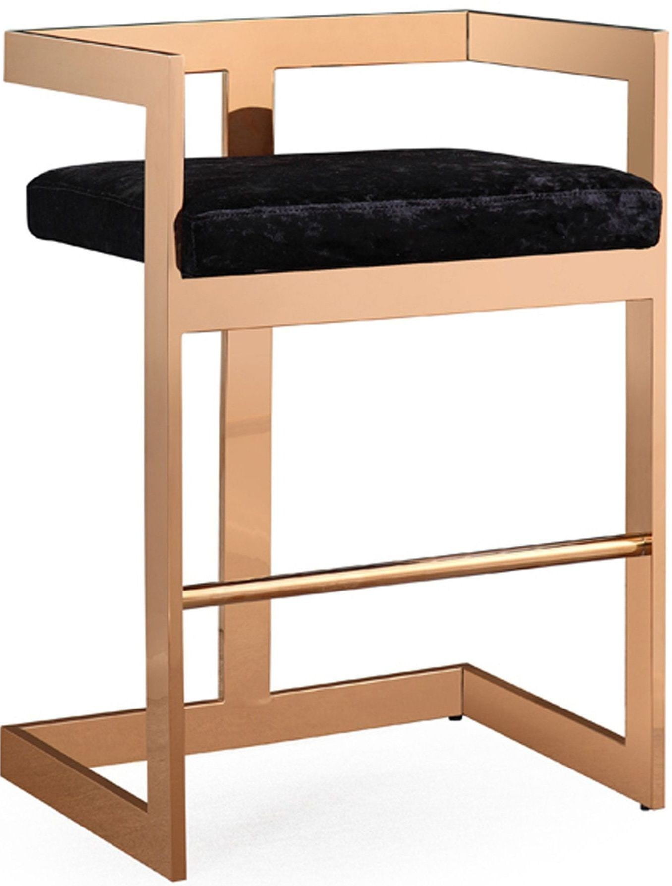 Marquee Black Velvet Counter Stool from TOV Coleman Furniture