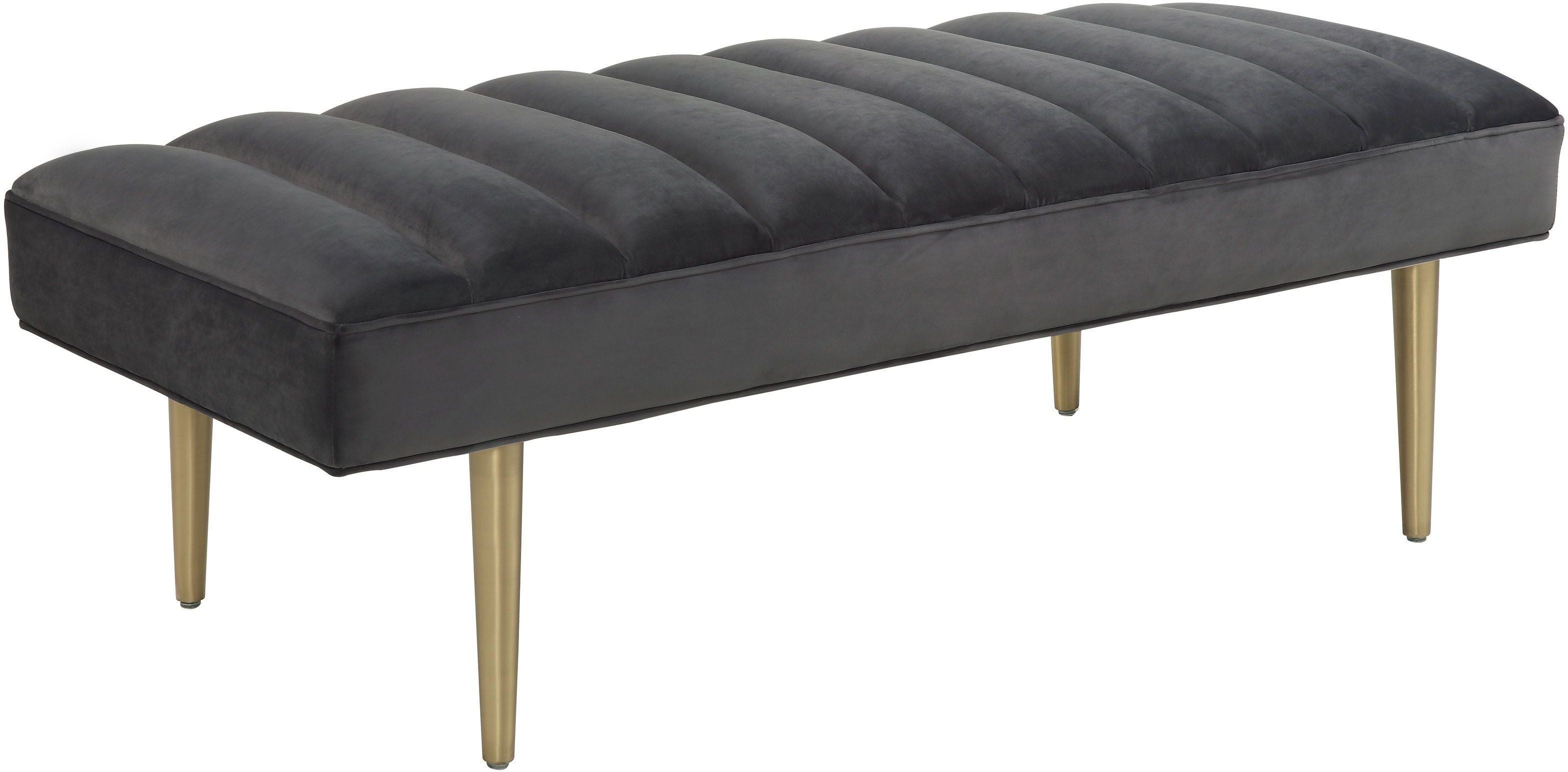 Jax Grey Velvet Bench from TOV Coleman Furniture