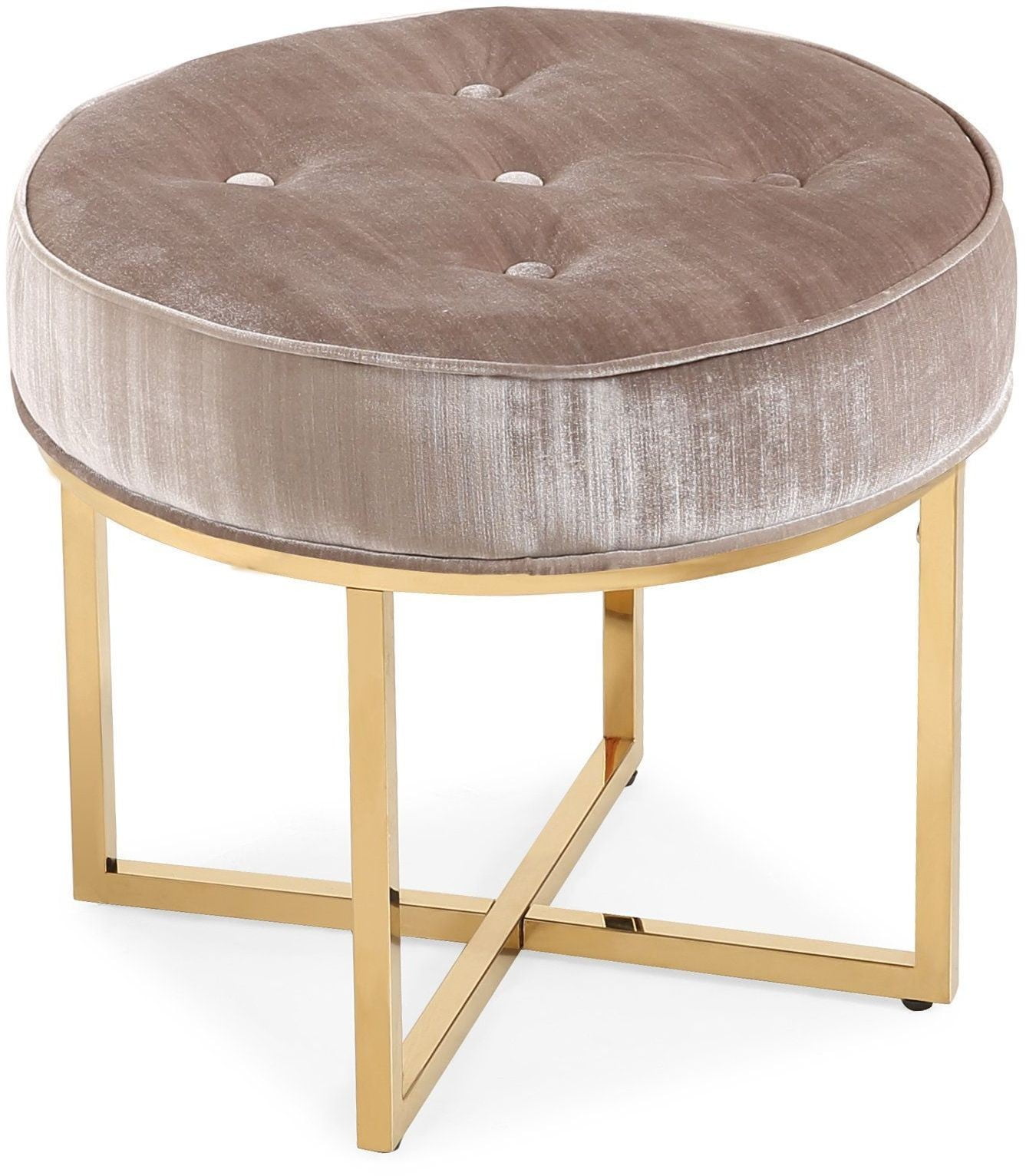 Layla Gray Velvet Ottoman from TOV Coleman Furniture