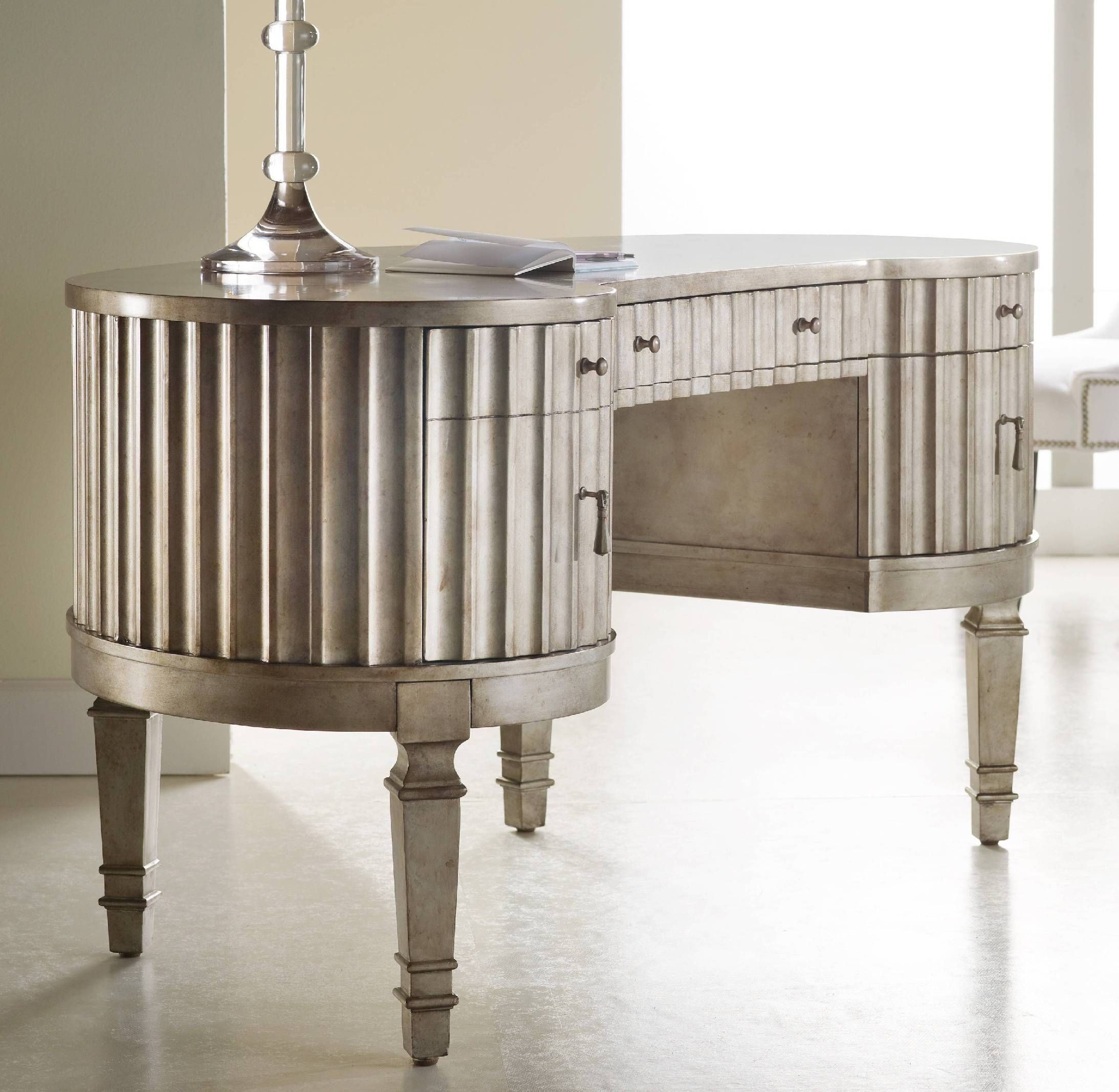 Melange Silver Fluted Kidney Desk from Hooker Coleman Furniture