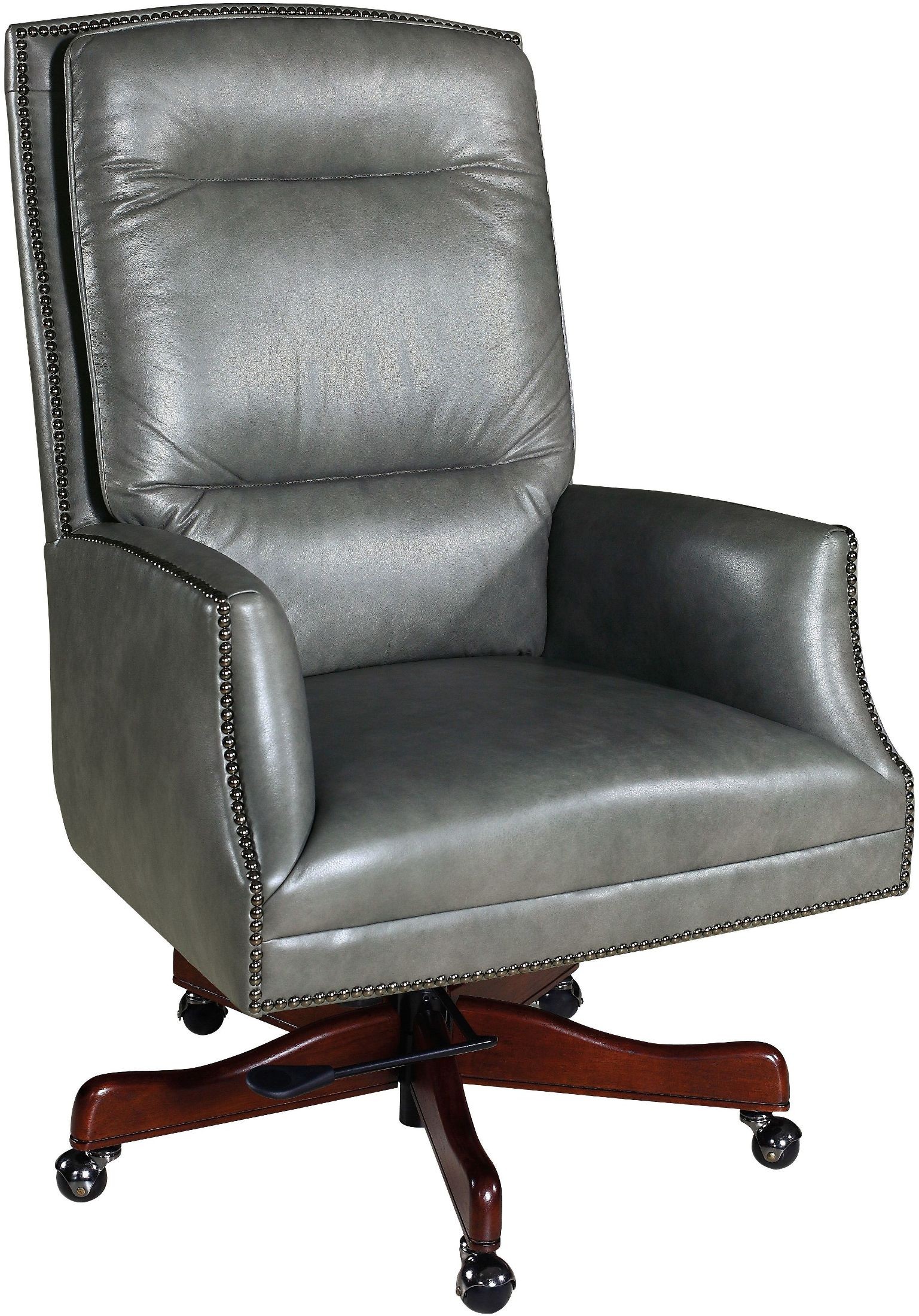 Garrett Gray Leather Executive Swivel Tilt Chair from Hooker Coleman Furniture