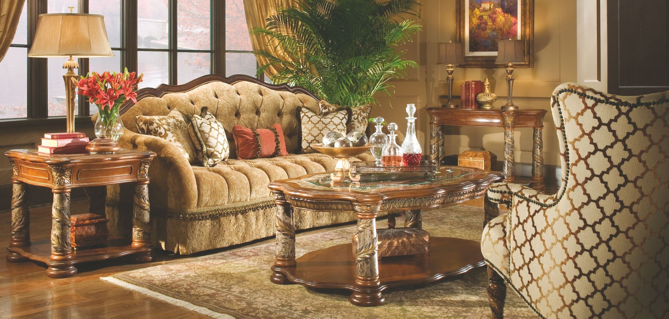 Villa Valencia Chestnut Occasional Table Set from Aico (72201