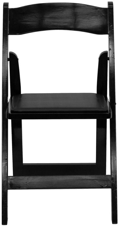 Hercules Black Wood Folding Chair - Padded Vinyl Seat from ...