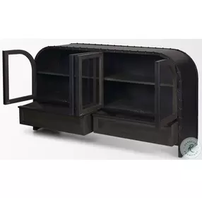 Gehry Dark Brown Metal 4 Cabinet Door Sideboard