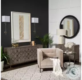 Reinhardt Glass Top And Gold Metal Round Side Table