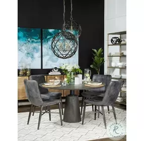 Maxwell Dark Brown Wood 54" Round Dining Table