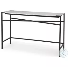 Lucas White Marble And Black Metal Console Table