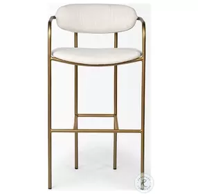 Parker Cream Fabric And Gold Metal Bar Stool