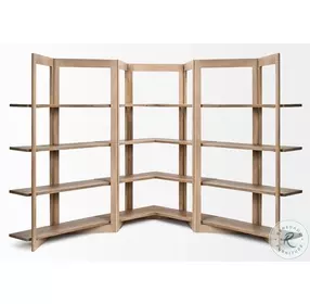Turnbull Light Brown Wood 4 Shelf Shelving Unit