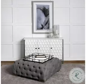 Savannah White Fir Veneer And Gray Metal 2 Door Accent Cabinet