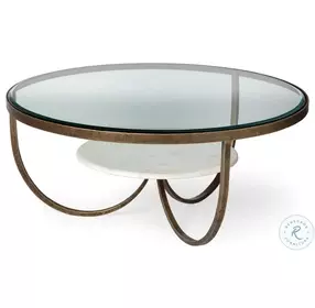 Reinhardt Glass Top And Gold Metal Round Occasional Table Set