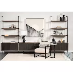 Grace Two Tone Brown Solid Wood 3 Shelf Shelving Unit