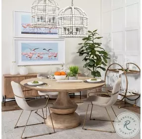 Sawyer Beige Fabric Dining Arm Chair