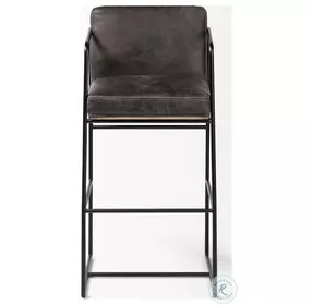 Stamford Black Leather Bar Stool