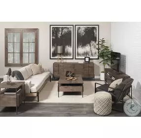 Glenn Dark Brown Wood And Black Iron TV Stand