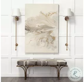 Jessie Gray Hair On Hide And Gold Metal Bench