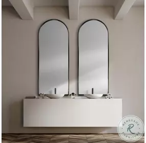 Agatha Black Metal Frame Full Length Rounded Arch Mirror