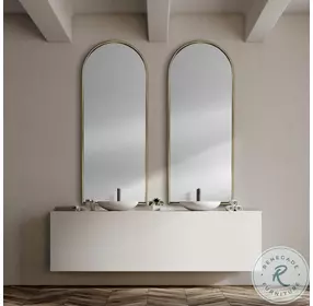 Agatha Gold Metal Frame Full Length Rounded Arch Mirror