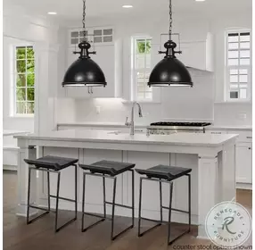 Givens Black Wood Bar Stool