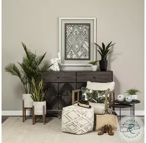 Chakra Round Dark Wood And Black Accent Table Set Of 2