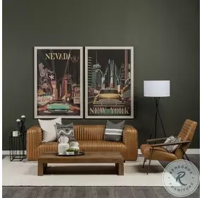 Grosjean Brown Leather Accent Chair