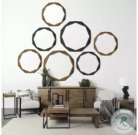 Maddox Brown Solid Wood And Black Metal C Shaped Side Table