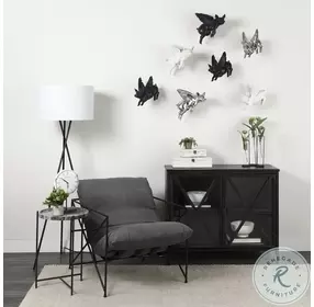 Poppy Black Metal And Glass Door Accent Cabinet