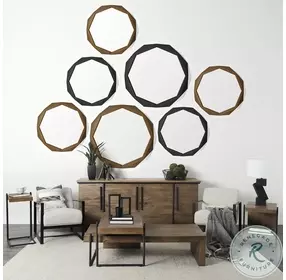 Maddox Brown Solid Wood And Black Metal U Shaped Side Table