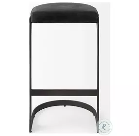 Tyson Black Leather Bar Stool