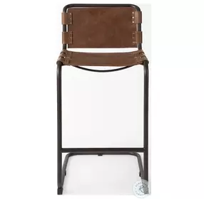 Berbick Medium Brown Leather Bar Stool