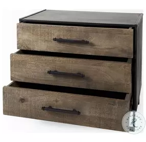 Alvin Brown And Black Metal 3 Drawer Accent Cabinet