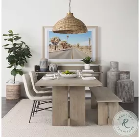 Aida Light Gray Wood Dining Table