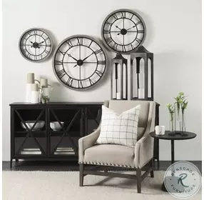 Poppy Black Metal And Glass Door Sideboard