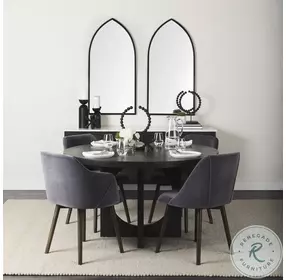 Liesl Black Wood Circular Dining Table