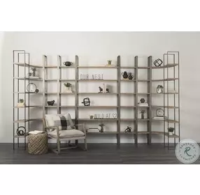 Taunton Medium Brown Wood 6 Tier Shelving Unit