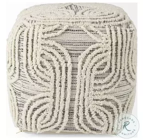 Amaya Cream Wool and Cotton Pouf