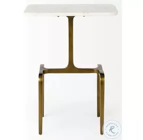 Preston White Marble And Gold Metal Accent Table