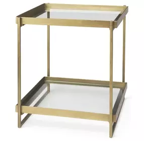 Trey Gold Square Accent Table