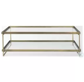 Trey Glass And Gold Metal Rectangular Coffee Table