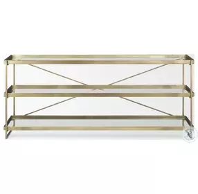 Trey Glass And Gold Metal Console Table