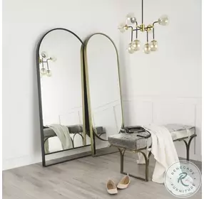 Sadie Gold Arch 28" Rounded Floor Mirror