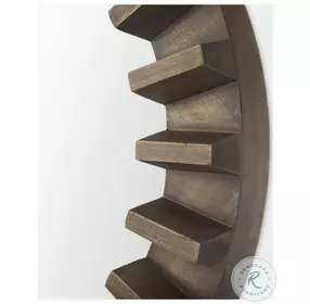 Sprocket Dark Brown Wood 26" Round Mirror