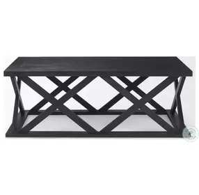 Forsey Black Wood Rectangular Coffee Table