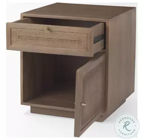 Grier Medium Brown Cane Accent Table