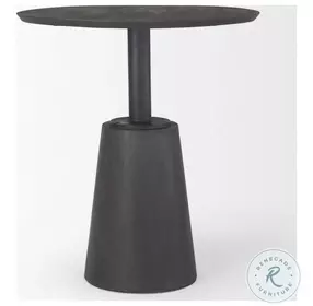 Maxwell Dark Brown Wood And Black Metal 32" Round Bistro Table