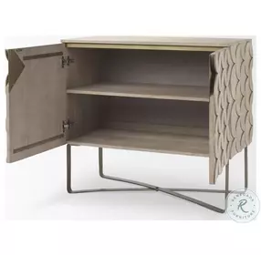 Excelsior Light Brown And Gold Iron 2 Door Accent Cabinet