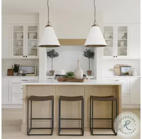 Clarissa Dark Brown Woven Leather Counter Height Stool