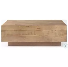 Hayden Light Brown Wood Rectangular Coffee Table